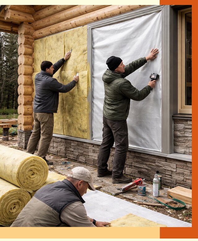 Утепление бревенчатого дома в Большом Камне от 7758 руб/м2 — заказать под ключ | ТепломастерБль