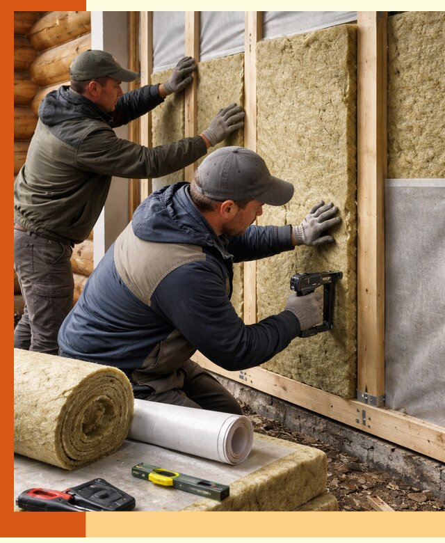 Утепление бревенчатого дома под ключ в Большом Камне