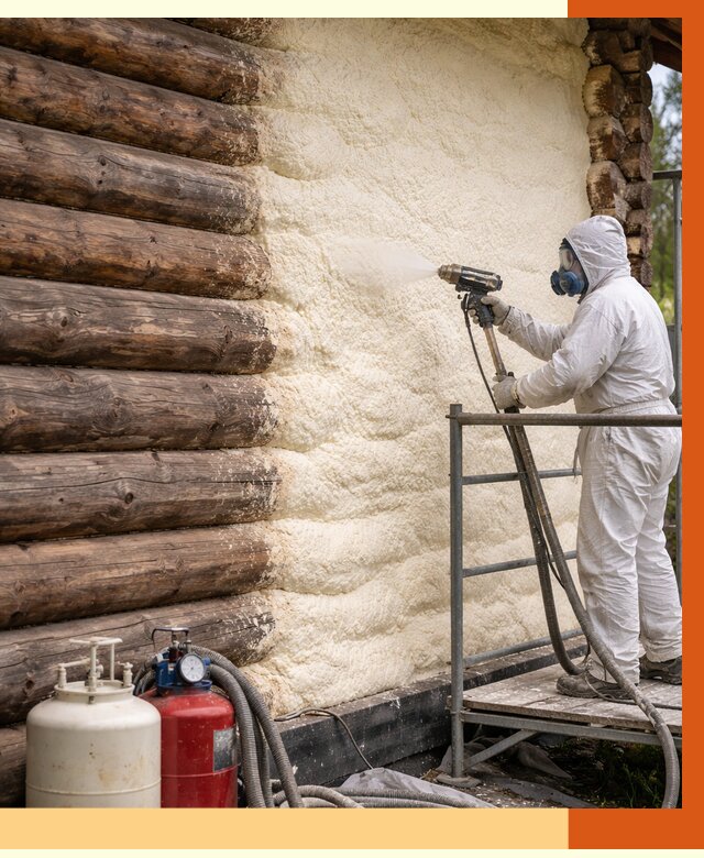 Утепление бревенчатого дома ППУ в Большом Камне под ключ от 6338 руб. | ТепломастерБль