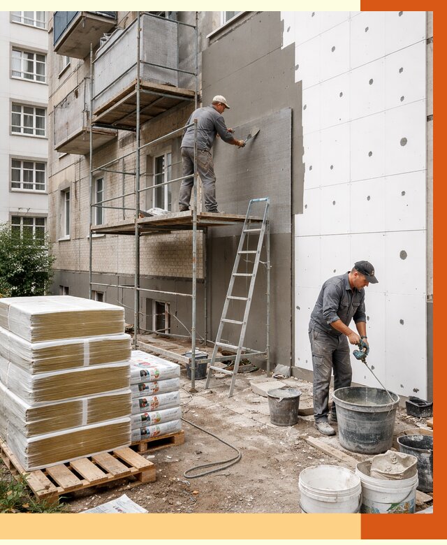 Утепление квартиры снаружи в Большом Камне от 6237 руб/м2 под ключ | ТепломастерБль