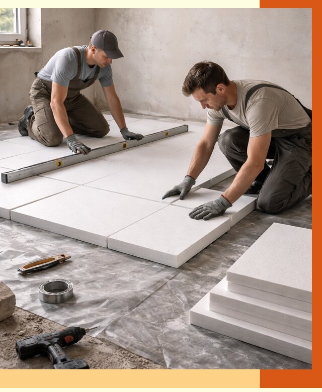 Утепление бетонного пола в Большом Камне от 2535 руб/м2 — монтаж и цена | ТепломастерБль