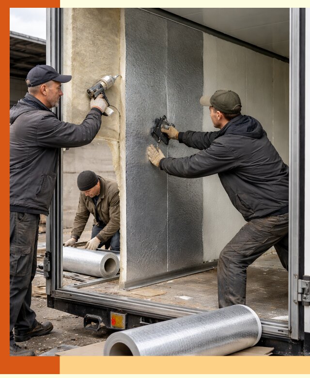 Утепление холодильного кузова в Большом Камне — монтаж и теплоизоляция