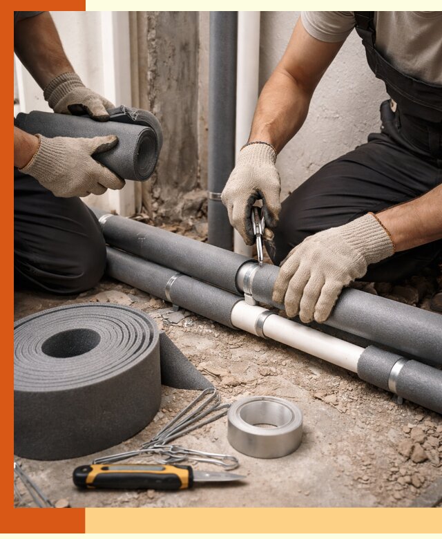 Утепление труб водоснабжения в Большом Камне — монтаж и защита сети