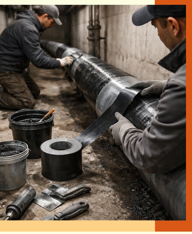 Гидроизоляция труб в Большом Камне от 2535 руб. — профессиональная герметизация | ТепломастерБль