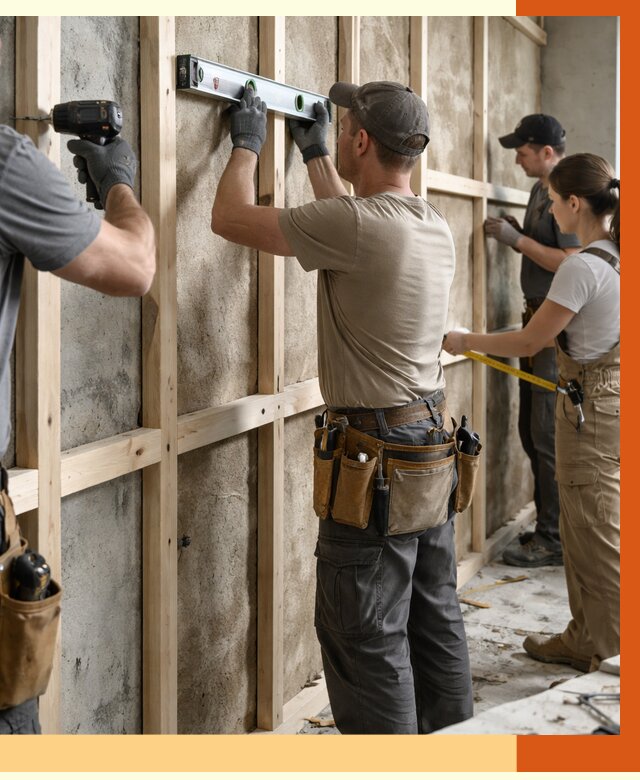 Монтаж обрешетки под утепление в Большом Камне от 1166 руб/м² | Заказать у ТепломастерБль